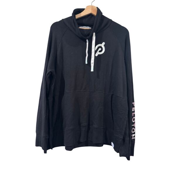 Peloton Hoodie Sweatshirt Blck Silver size Large - Picture 1 of 5